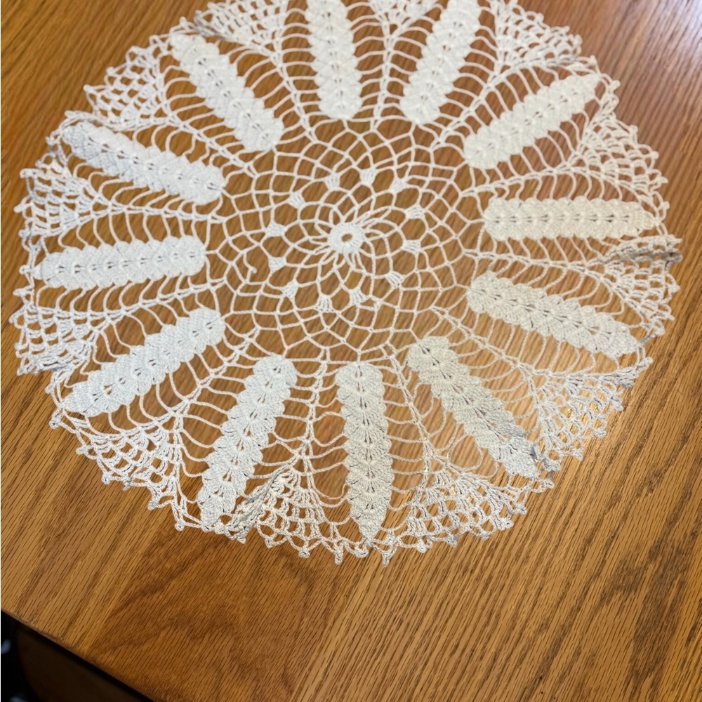 Vintage Hand Crocheted Artistic 17 3/4” Doily. - Picture 4 of 4